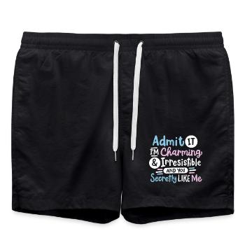Sarkasmus sarkastischer Spruch - Badeshorts - Schwarz - Vorne - AI Model Male 185 light (185cm)
