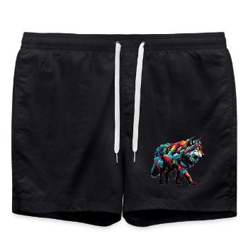 Wolf - Swim Trunks - black - Front - AI Model Male 185 light (185cm)