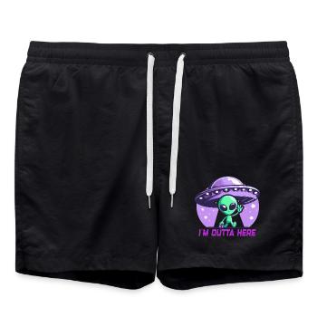 Extraterrestre, je suis hors d’ici Extraterrestres - Short de bain - noir - Devant - AI Model Male 185 light (185cm)