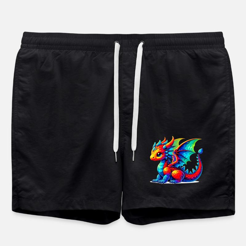 Drache - Badeshorts - Schwarz