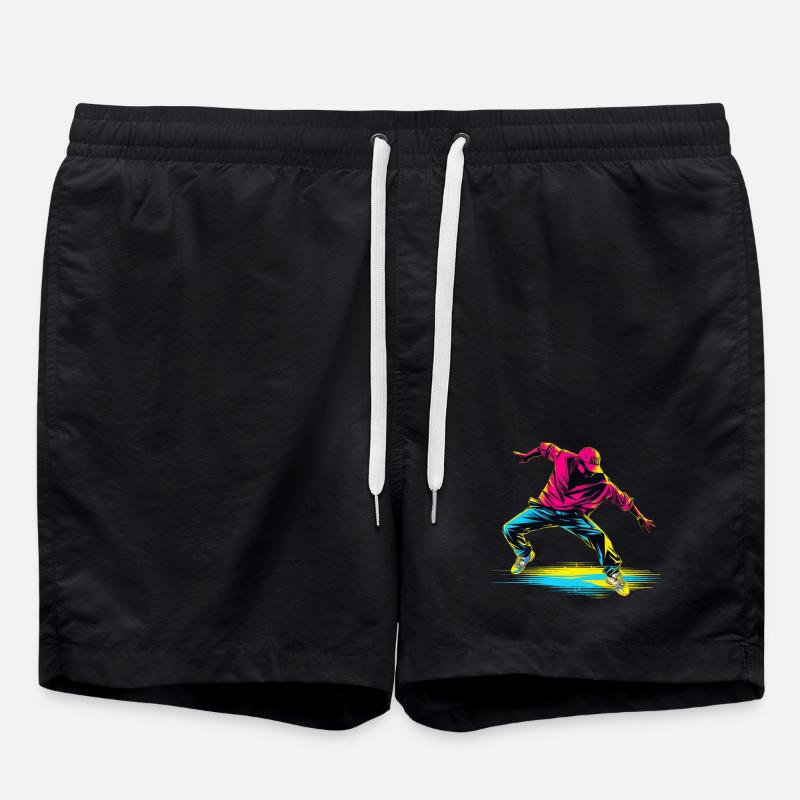 Breakdance Retrowave - Swim Trunks - black