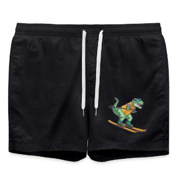 Tyrannosaurus Skier Sports d’hiver - Short de bain - noir - Devant - AI Model Male 185 light (185cm)