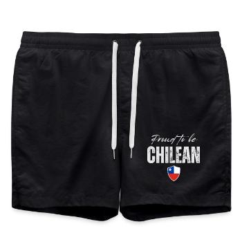 Proud Chilean, I love Chile - Swim Trunks - black - Front - AI Model Male 185 light (185cm)