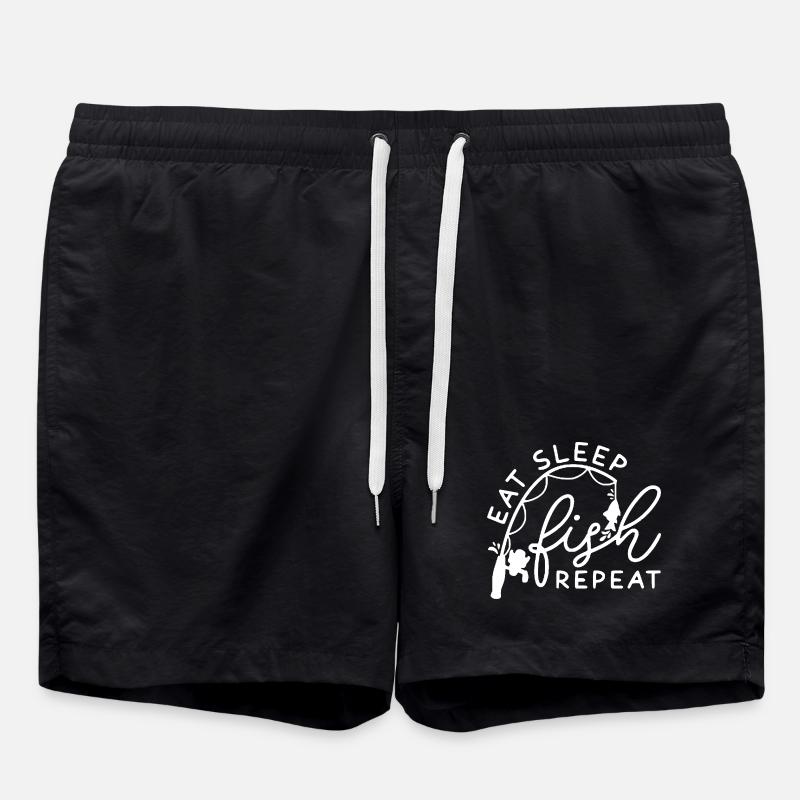 Sleep Fish Répéter la conception - Short de bain - noir
