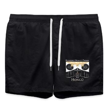 Japan, Tanabe, Kumano Hongu Taisha Zeichnung - Badeshorts - Schwarz - Vorne - AI Model Male 185 light (185cm)