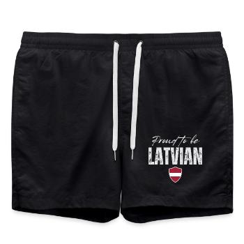 Letton fier, fabriqué en Lettonie - Short de bain - noir - Devant - AI Model Male 185 light (185cm)