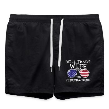 Troquez la femme pour les feux d’artifice masculins le 4 juillet - Short de bain - noir - Devant - AI Model Male 185 light (185cm)