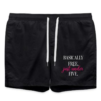 Basically Free Just Under Five Dollars Logic	 - Swim Trunks - black - Front - AI Model Male 185 light (185cm)