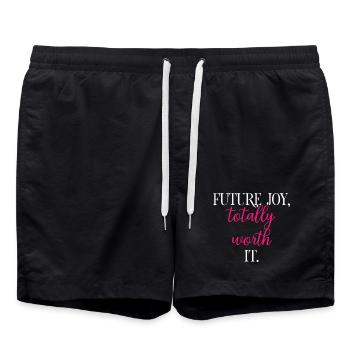 Future Joy Totally Worth It Self Investment	 - Swim Trunks - black - Front - AI Model Male 185 light (185cm)