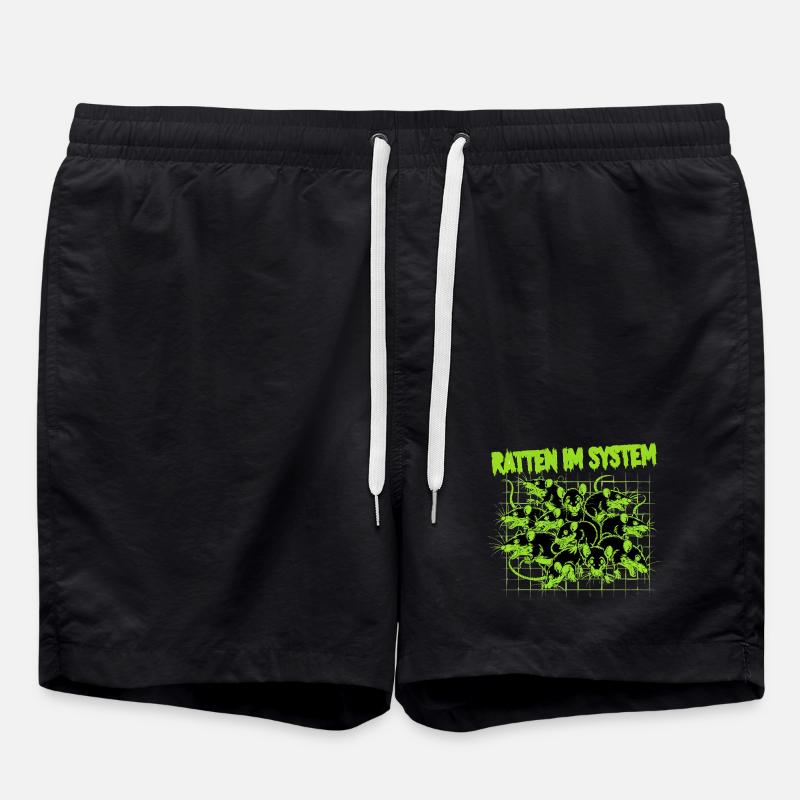 Rats in the System - Punk - Swim Trunks - black