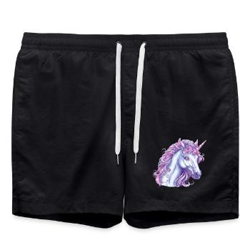 Licorne enchantée Expression magique - Short de bain - noir - Devant - AI Model Male 185 light (185cm)