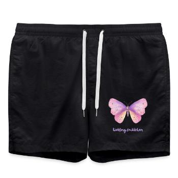 Butterfly – Design de papillon magique - Short de bain - noir - Devant - AI Model Male 185 light (185cm)