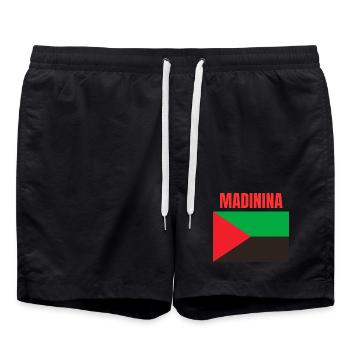 Madinina Martinique flag t-shirt - Swim Trunks - black - Front - AI Model Male 185 light (185cm)