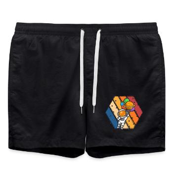 Astronautenballon Galaxie Spritzer - Badeshorts - Schwarz - Vorne - AI Model Male 185 light (185cm)