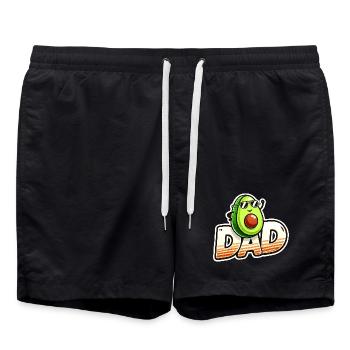 Sunny Avocado Dad Design, Fathers  - Swim Trunks - black - Front - AI Model Male 185 light (185cm)