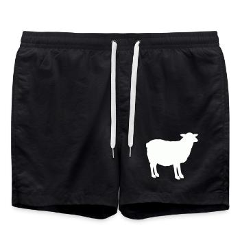 Sheep Silhouette - Swim Trunks - black - Front - AI Model Male 185 light (185cm)
