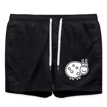 Ladybug – Cute lucky charm garden motif - Swim Trunks - black - Front - AI Model Male 185 light (185cm)