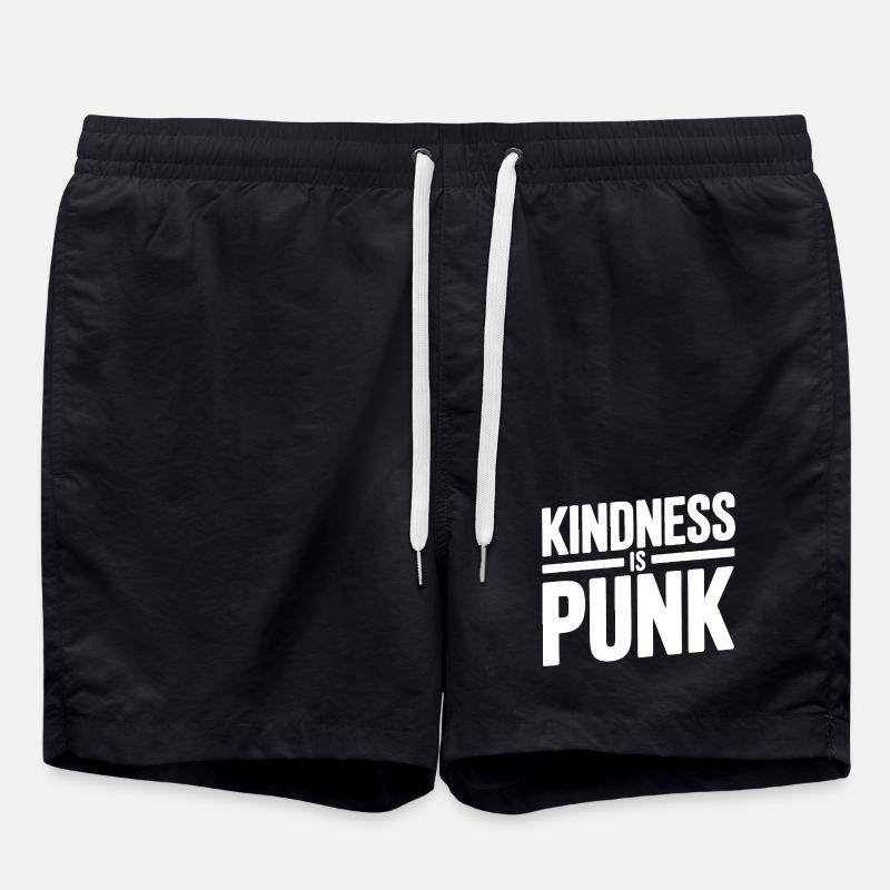 Kindness Is Punk - Swim Trunks - black