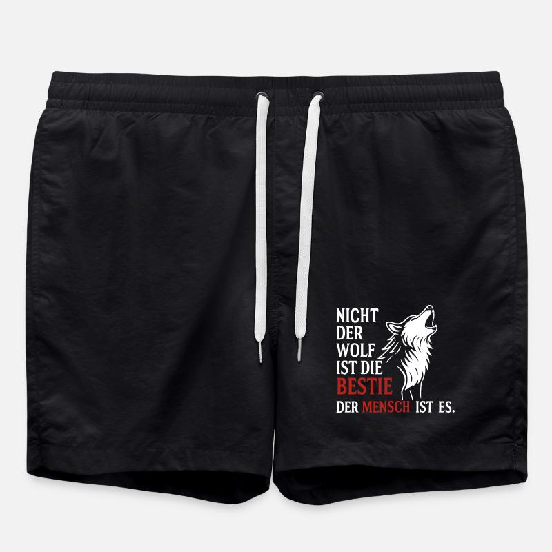 CoolesWolfs Design mit Spruch - Badeshorts - Schwarz