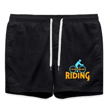 I'd Rather Be Riding Bike Cyclist Sport Fun - Swim Trunks - black - Front - AI Model Male 185 light (185cm)