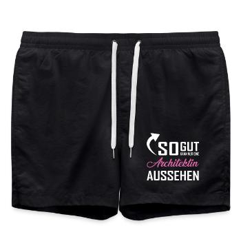 So gut kann nur eine Architektin aussehen - Badeshorts - Schwarz - Vorne - AI Model Male 185 light (185cm)