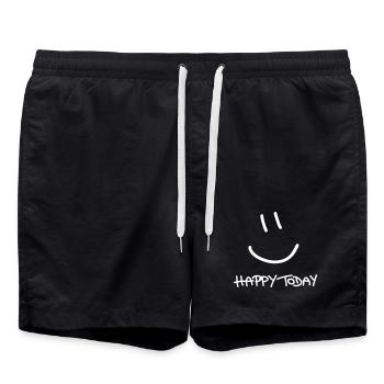 Happy grin Happy Today - Swim Trunks - black - Front - AI Model Male 185 light (185cm)