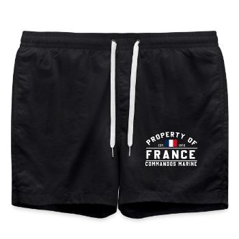 Eigentum der französischen Marineinfanterie - Badeshorts - Schwarz - Vorne - AI Model Male 185 light (185cm)