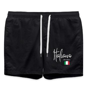 Geboren in Italien, ursprünglich aus Italien - Badeshorts - Schwarz - Vorne - AI Model Male 185 light (185cm)