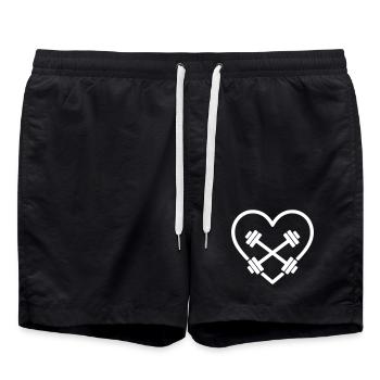 Gym Heart Fitness Strength Training - Swim Trunks - black - Front - AI Model Male 185 light (185cm)