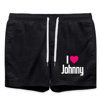J’aime Johnny Coeur rose J’aime Johnny - Short de bain - noir - Devant - AI Model Male 185 light (185cm)