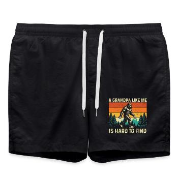 A Grandpa Like Me Is Hard To Find Funny Bigfoot  - Swim Trunks - black - Front - AI Model Male 185 light (185cm)