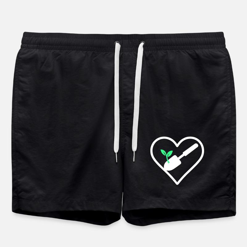Heart Gardening – Nature Lover Design - Swim Trunks - black