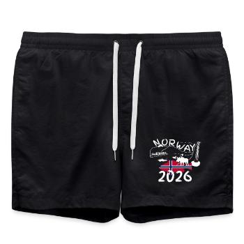 Norway 2026 Redfish with Mountains and Moose Fishing - Swim Trunks - black - Front - AI Model Male 185 light (185cm)