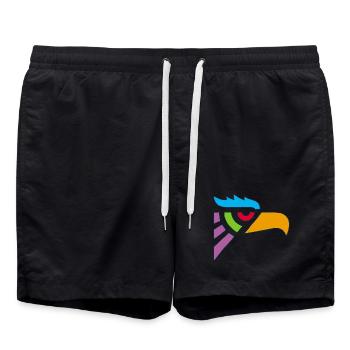 Tribal Eagle Head - Swim Trunks - black - Front - AI Model Male 185 light (185cm)