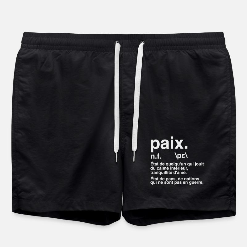 Paix Définition Style Dictionnaire - Short de bain - noir