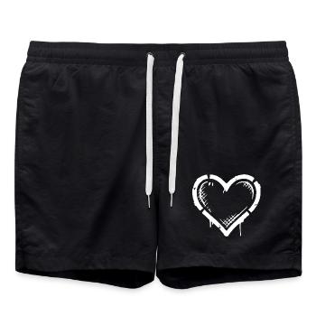 Heart Icon Vintage - Short de bain - noir - Devant - AI Model Male 185 light (185cm)