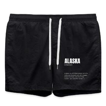 Alaska Wilderness Lettering - Swim Trunks - black - Front - AI Model Male 185 light (185cm)