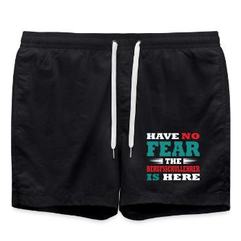 Have no Fear the Berufsschullehrer is here Outfit - Swim Trunks - black - Front - AI Model Male 185 light (185cm)