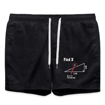 Trouver X Math Lover Mathématicien Professeur de mathématiques - Short de bain - noir - Devant - AI Model Male 185 light (185cm)