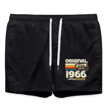 Original 1966 Vintage Vintage Anniversaire Rétro - Short de bain - noir - Devant - AI Model Male 185 light (185cm)