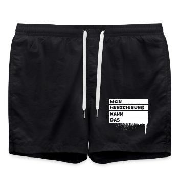 Cardiac surgeon as craftsman - Swim Trunks - black - Front - AI Model Male 185 light (185cm)