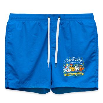 The checker team and the fast chickens - Swim Trunks - cobalt blue - Front