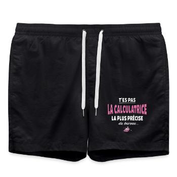 T’es pas la calculatrice la plus précise du bureau - Short de bain - noir - Devant - AI Model Male 185 light (185cm)