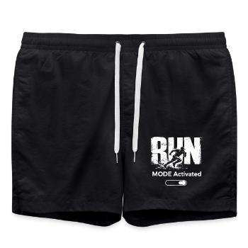 Run Mode Activated Shirt Running Fitness Gift - Swim Trunks - black - Front - AI Model Male 185 light (185cm)