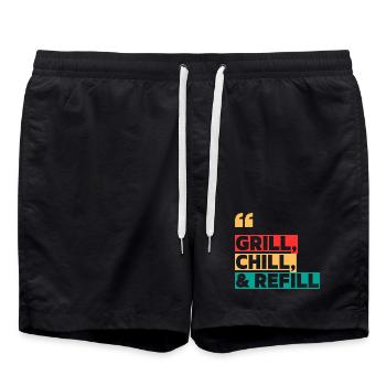 Grill, Refroidissement & Remplissage - Short de bain - noir - Devant - AI Model Male 185 light (185cm)