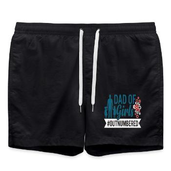 Papa des filles en infériorité numérique Papa fille - Short de bain - noir - Devant - AI Model Male 185 light (185cm)
