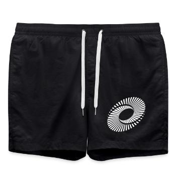Radial Ring Spiral - Swim Trunks - black - Front - AI Model Male 185 light (185cm)