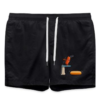 Hot-dogs, saucisses, barbecue, grill, barbecue - Short de bain - noir - Devant - AI Model Male 185 light (185cm)