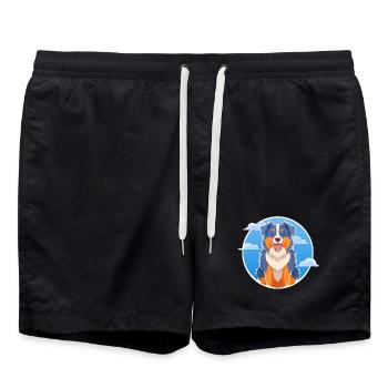 Australian Shepherd (bande dessinée) - Short de bain - noir - Devant - AI Model Male 185 light (185cm)