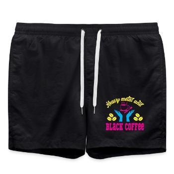 Death Metal du Heavy Metal et du Festival Schwarzkaffee - Short de bain - noir - Devant - AI Model Male 185 light (185cm)